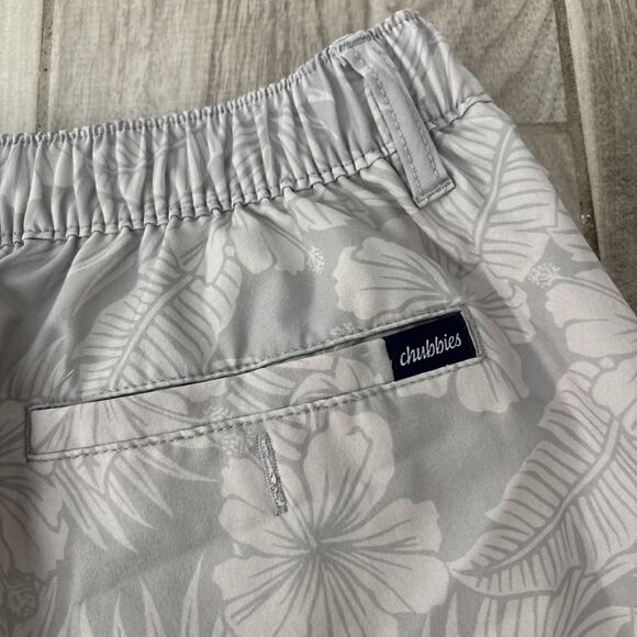Chubbies Shorts Mens Sz M Gray Everywear 6" Floral Drawstring Zip Stretch - Picture 11 of 11
